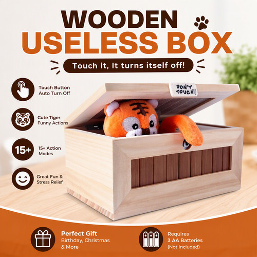 Wooden useless box don - useless, touch